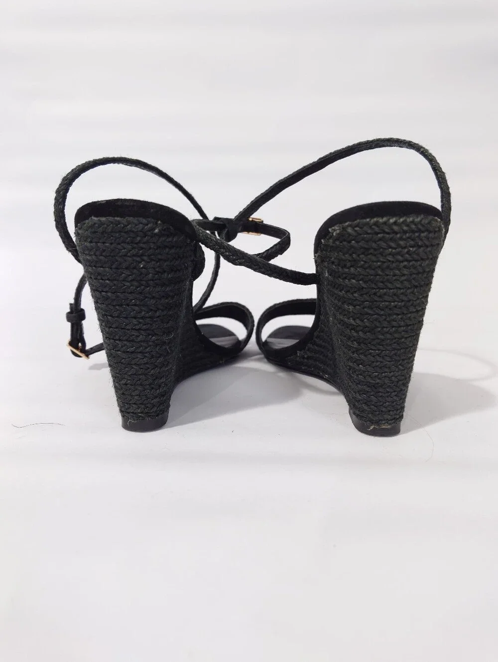 RAYE Black Woven Wedge Sandals Size 8.5